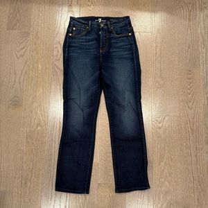 7 For All Mankind Crop High Waist Vintage Straight Jeans